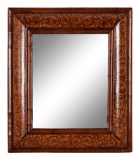 A William and Mary Walnut and Marquetry Mirror