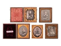 [EARLY PHOTOGRAPHY]. 37 sixth plate daguerreotypes and ambrotypes of young girls.