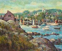 Donald Allen Mosher, (American. 1945-2014), New England Harbor