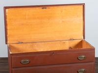 A Chippendale Red-Painted Pine Two Drawer Blanket Chest, or Mule Chest