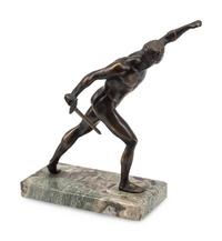 A Grand Tour Bronze Figure on a Marble Base