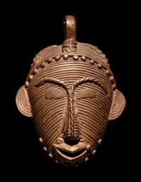 A Baule or Akan Gilt-Metal Pendant