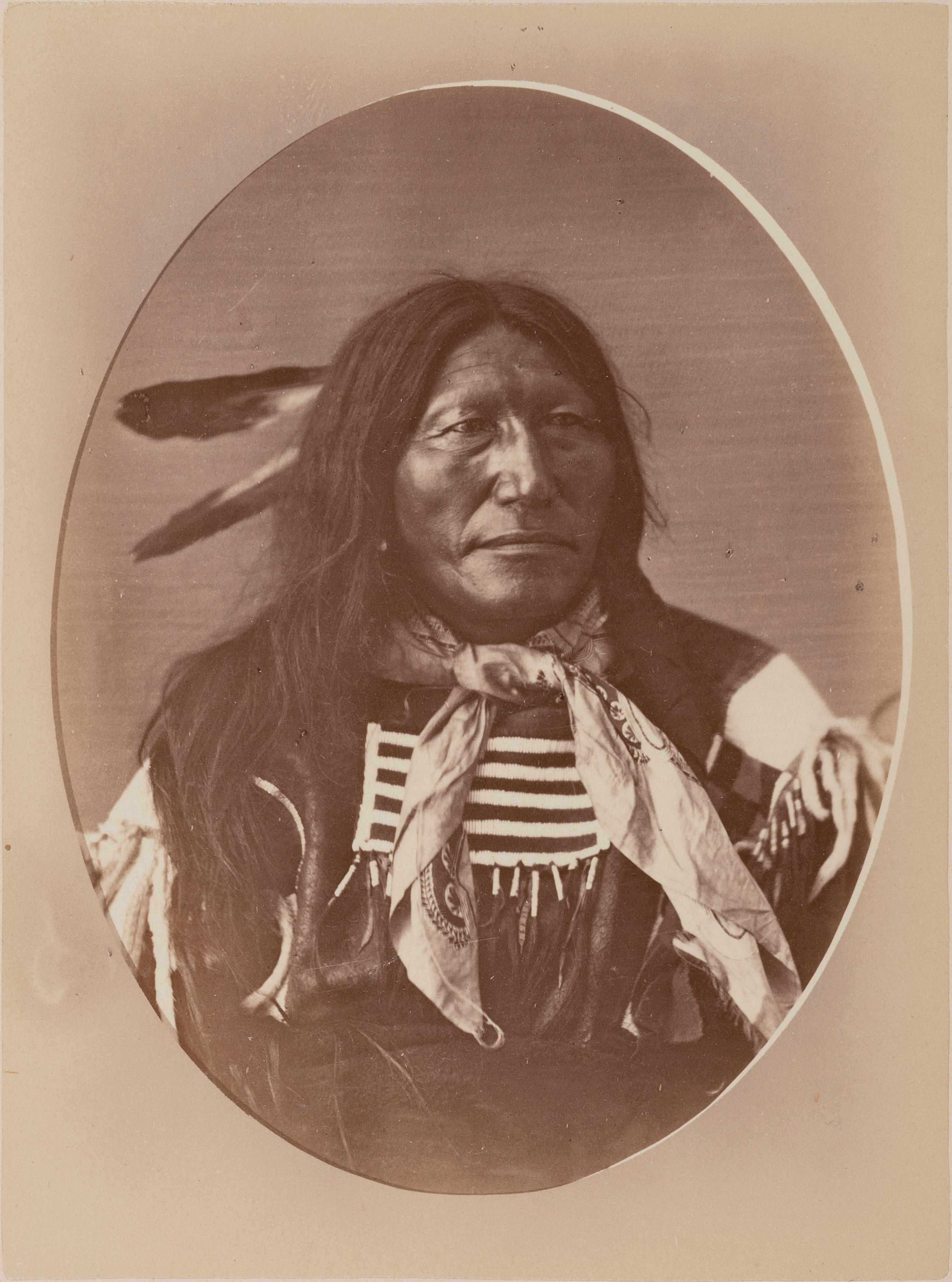 GARDNER, Alexander (1821-1882), photographer. Albumen photograph of Slow Bull, Ta-Tan-Kah Hun-Ki-Sh-Neh. Washington, DC.