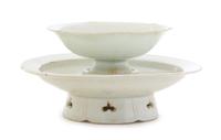 A Qingbai Porcelain Stem Dish and Stand Height overall 3 inches.