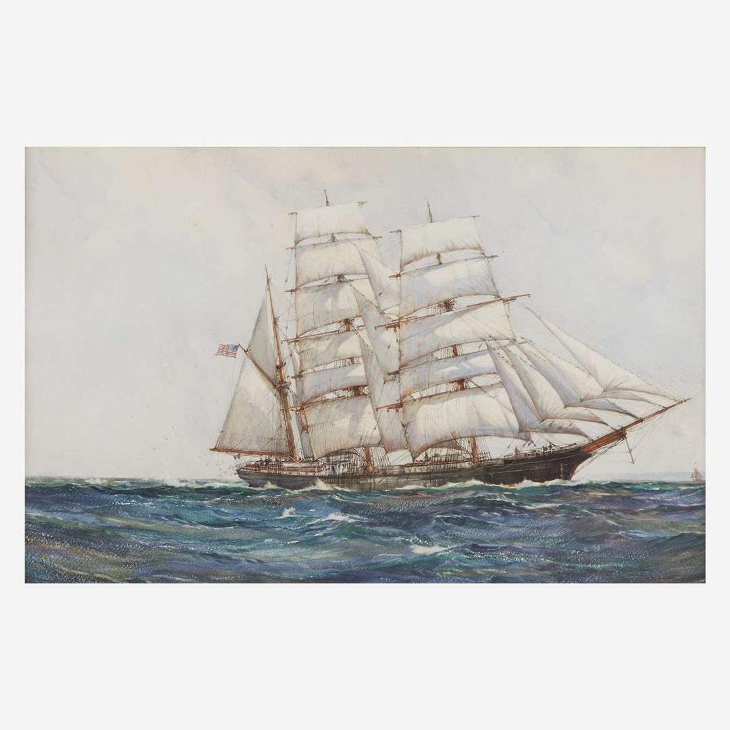 Montague Dawson (British, 1895-1973) Barque Allan W. Spies