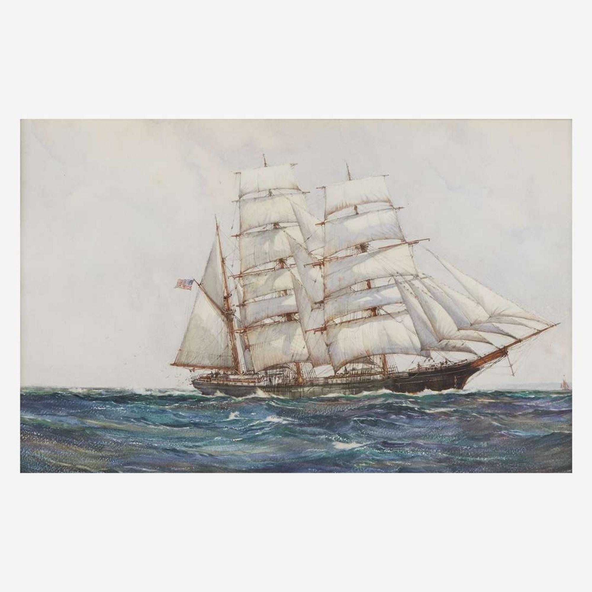 Montague Dawson (British, 1895-1973) Barque Allan W. Spies