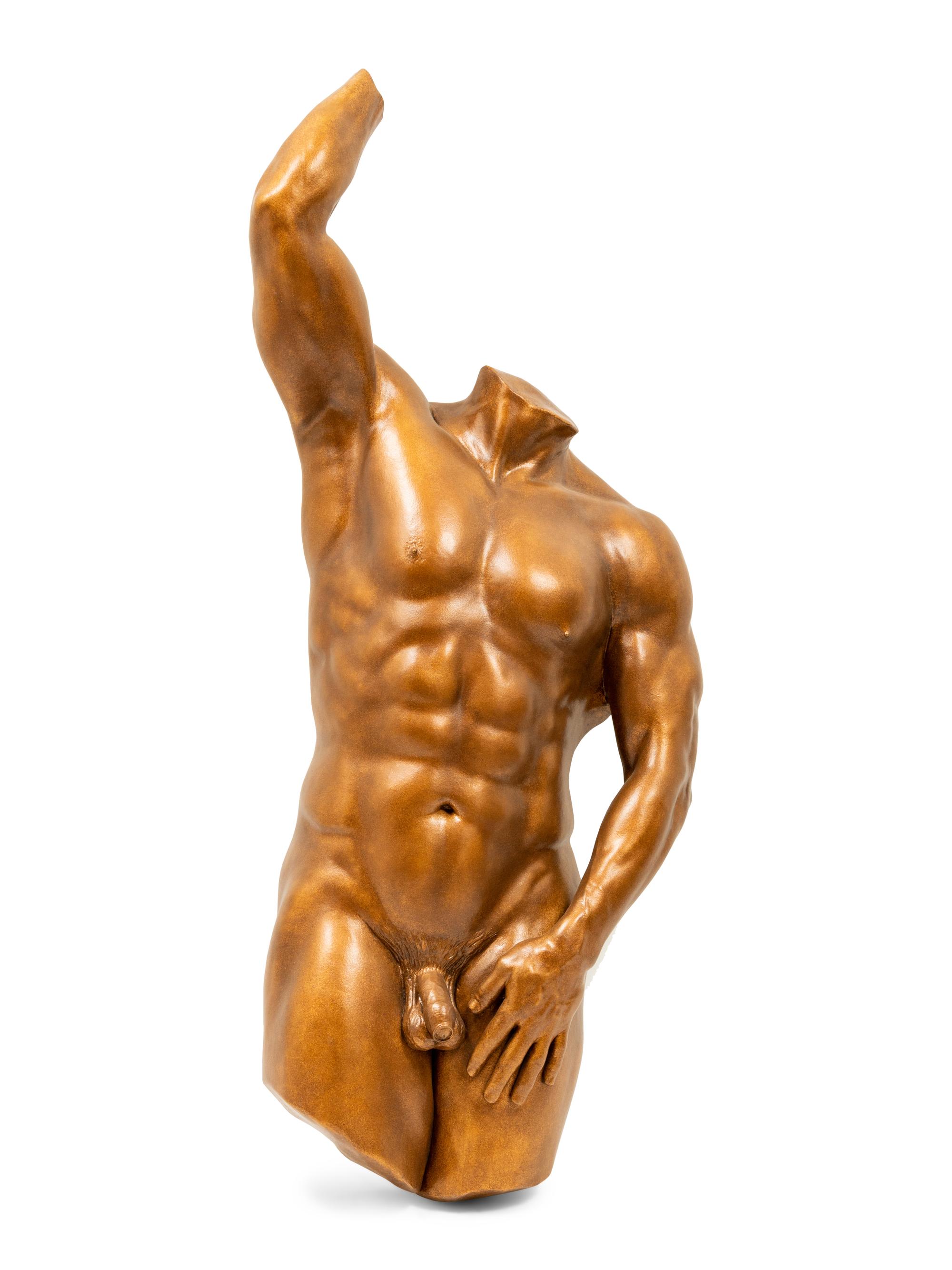 A Cast Plaster Nude Male Torso