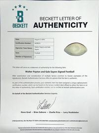 A Walter Payton and Gale Sayers Dual Signed Autograph Football (Beckett Authentication Services)