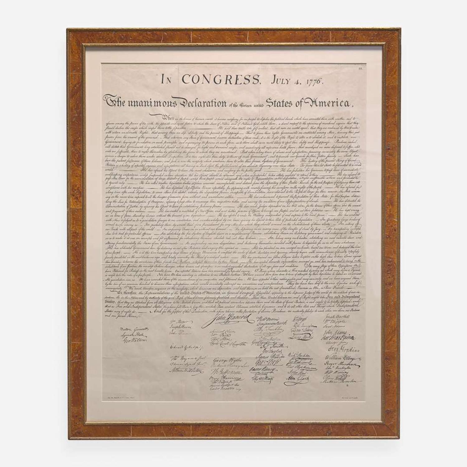 [Declaration of Independence] In Congress, July 4, 1776. The unanimous Declaration of the thirteen united States of America…