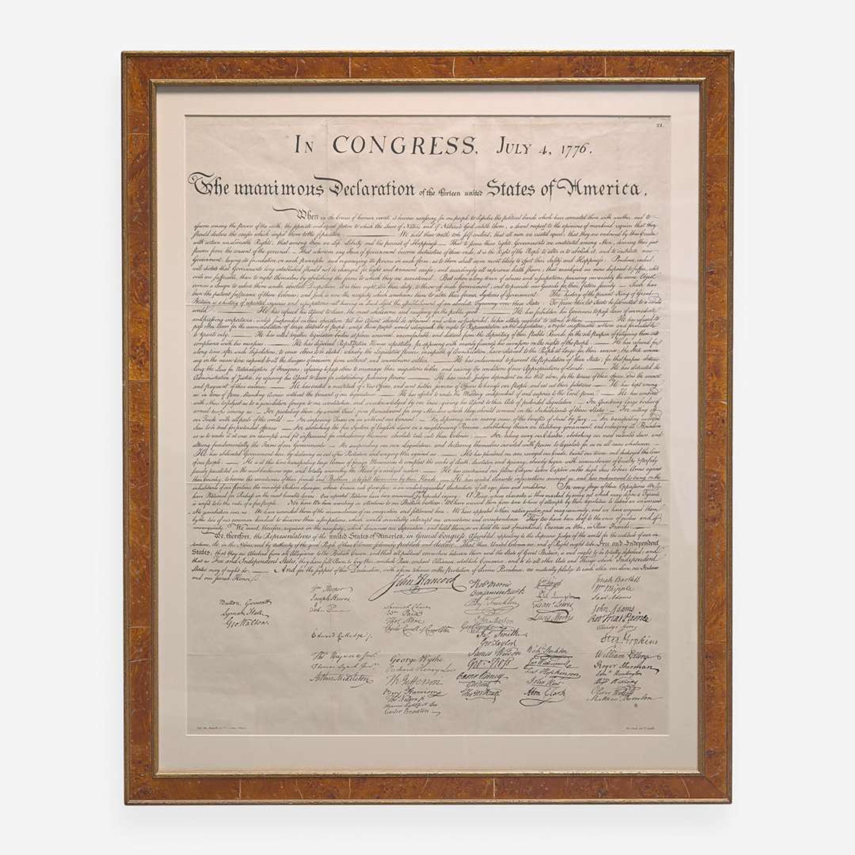[Declaration of Independence] In Congress, July 4, 1776. The unanimous Declaration of the thirteen united States of America…