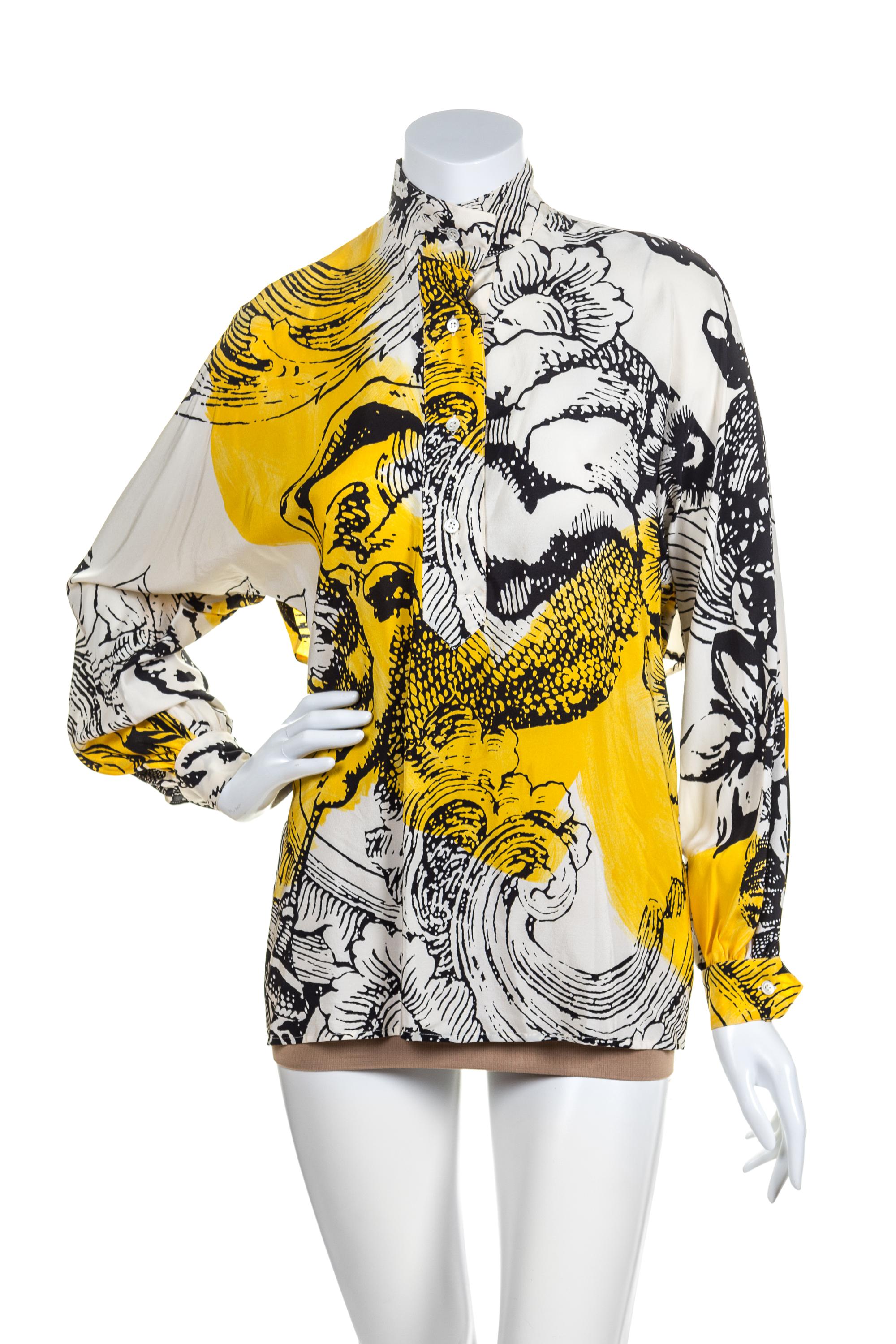 A Gianfranco Ferre Floral Silk Blouse,