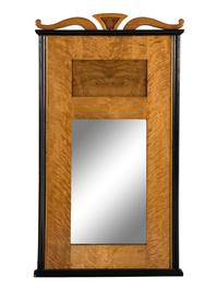 A Biedermeier Part Ebonized Fruitwood Mirror