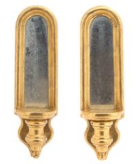 A Pair of Giltwood Mirrored Wall Brackets Height 18 x width 5 x depth 4 inches. — 20TH CENTURY