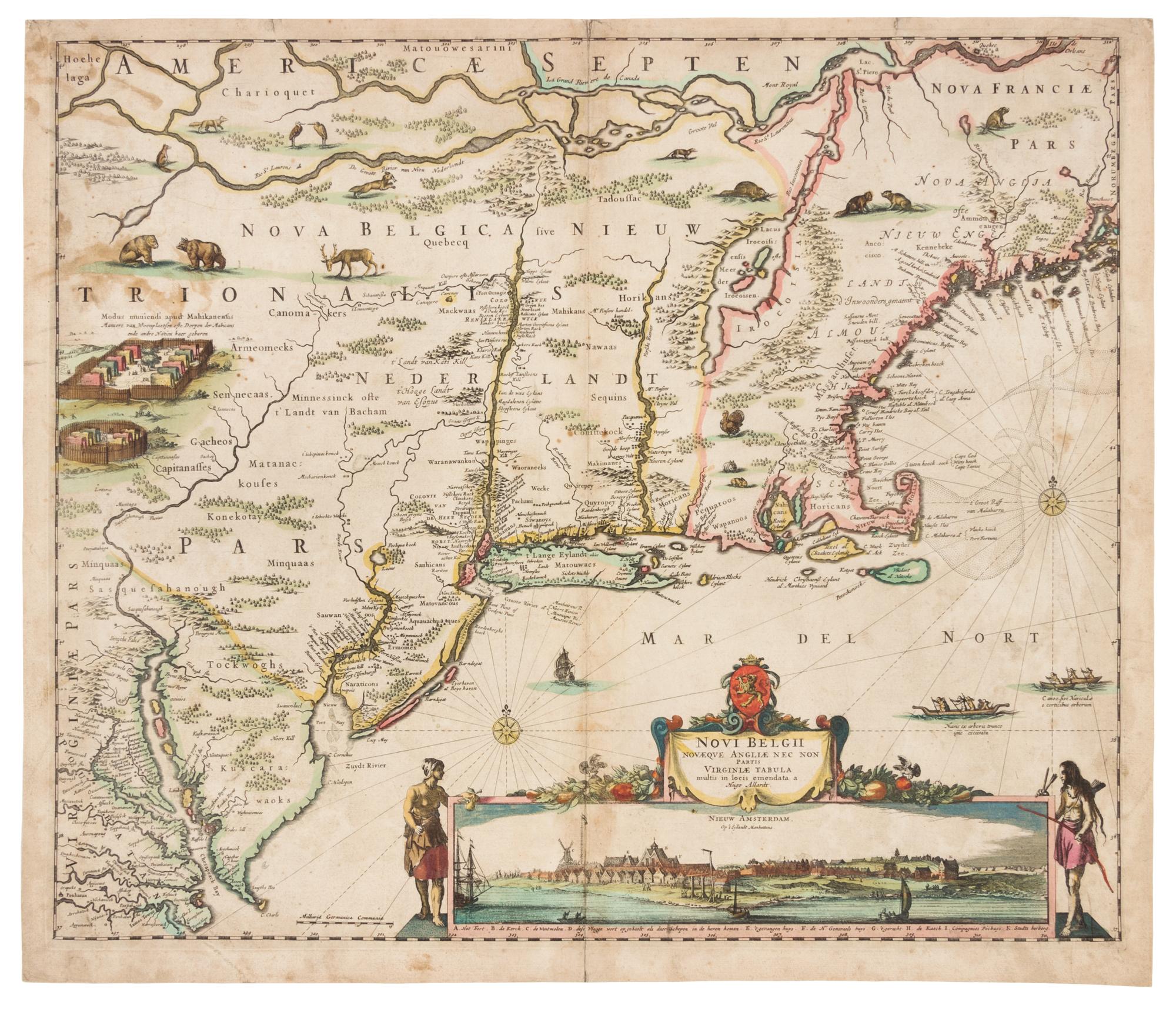 ALLARD, Hugo (1625-1691). Novi Belgii Novaeqve Angliae nec non partes Virginiae. [Amsterdam, ca 1662].