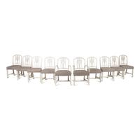 A Set of Ten George III Style White-Painted Dining Chairs