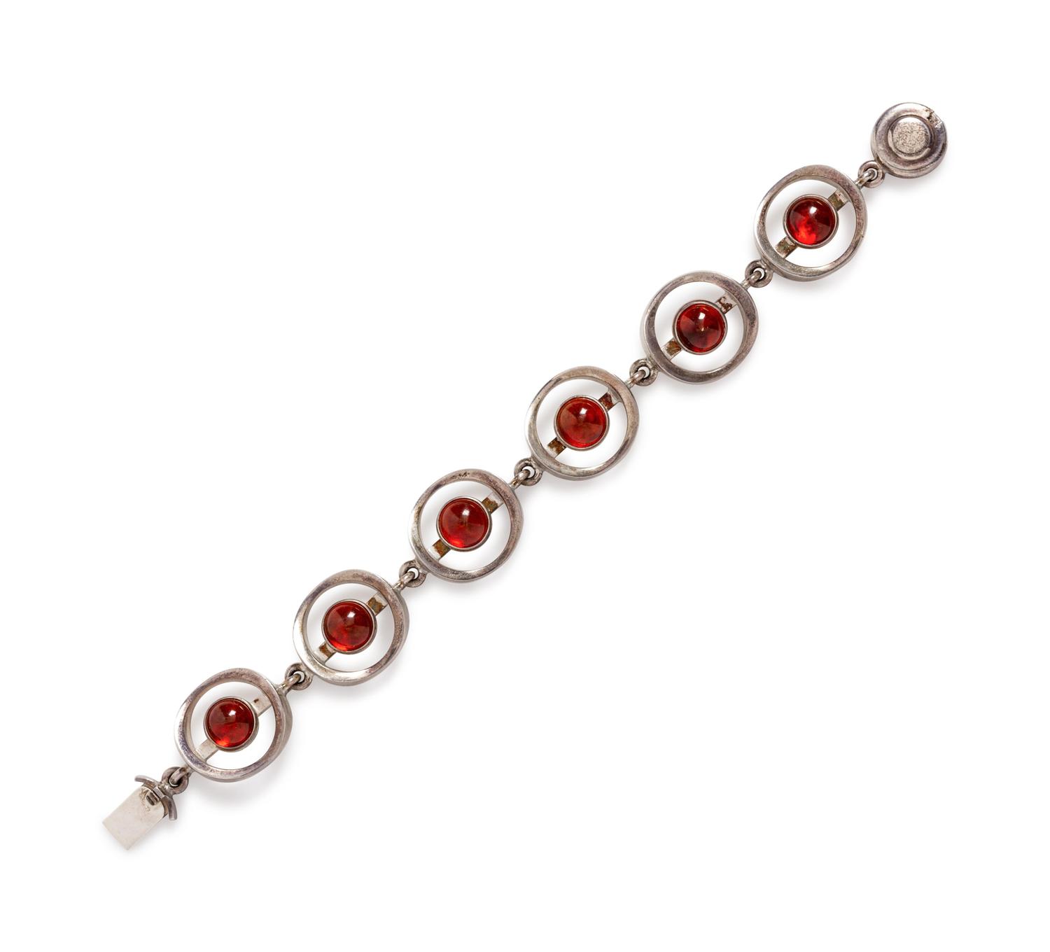 A Sterling Silver and Amber Bracelet, Niels Erik From,