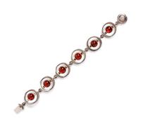 A Sterling Silver and Amber Bracelet, Niels Erik From,