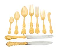An American Silver-Gilt Flatware Service