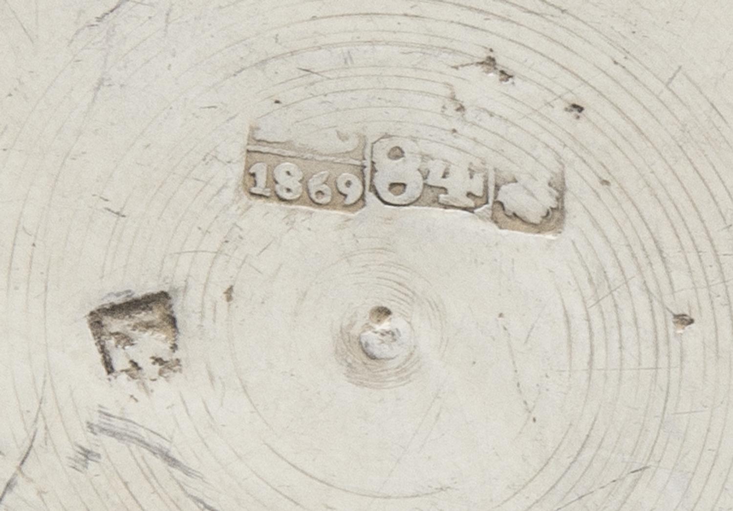 A Russian Silver Child's Tankard, Maker's Mark Cyrillic H.A, Moscow, 1869, the lid and body chased with floral and foliate volute bandi