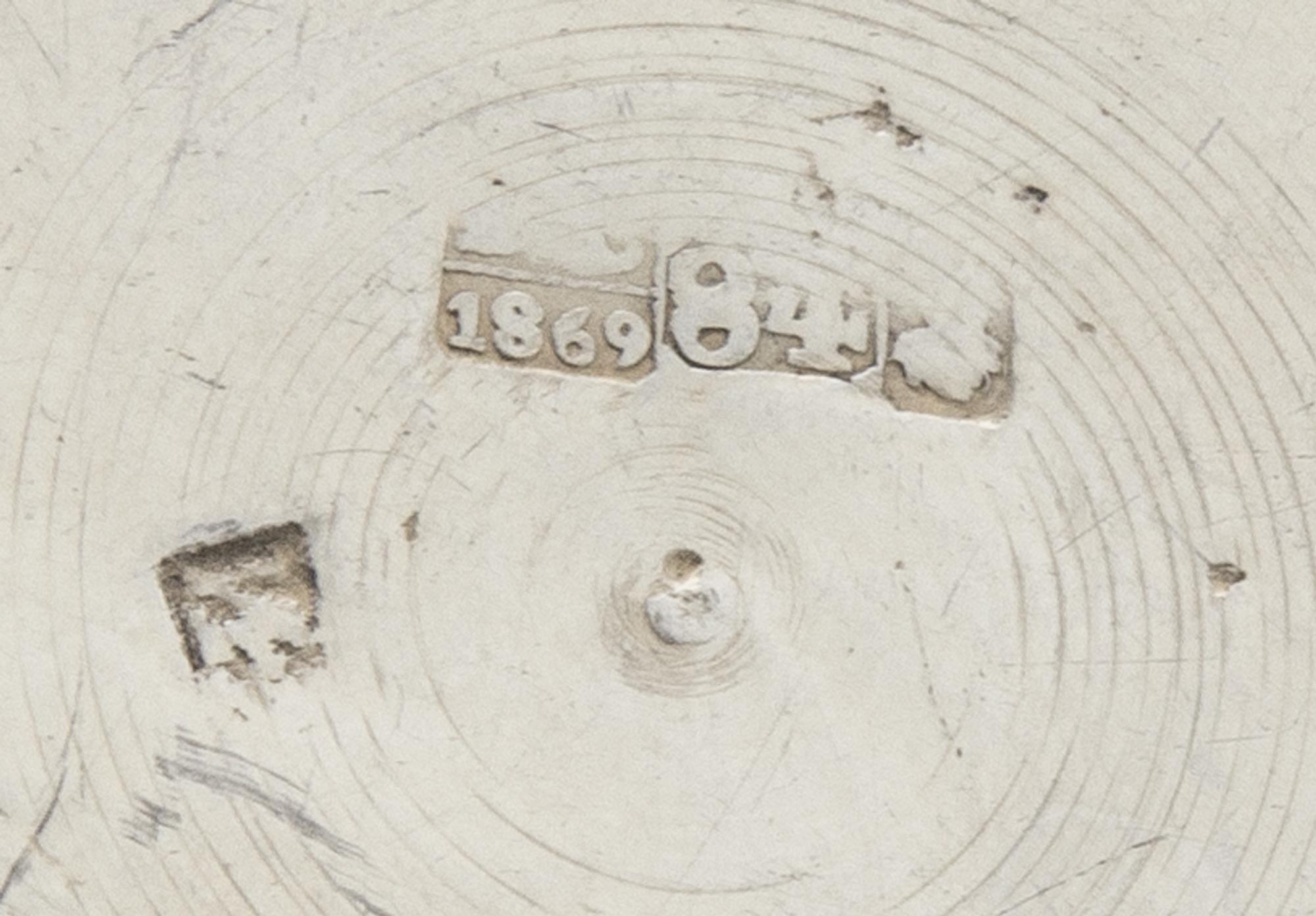 A Russian Silver Child's Tankard, Maker's Mark Cyrillic H.A, Moscow, 1869, the lid and body chased with floral and foliate volute bandi