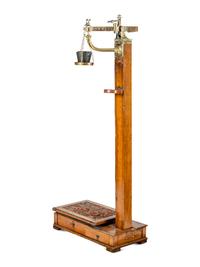 An English Oak and Brass Weighing Scale