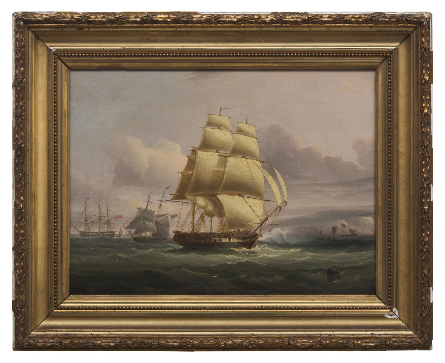 Starboard View of a Brig Under Sail (Possibly The Needles)