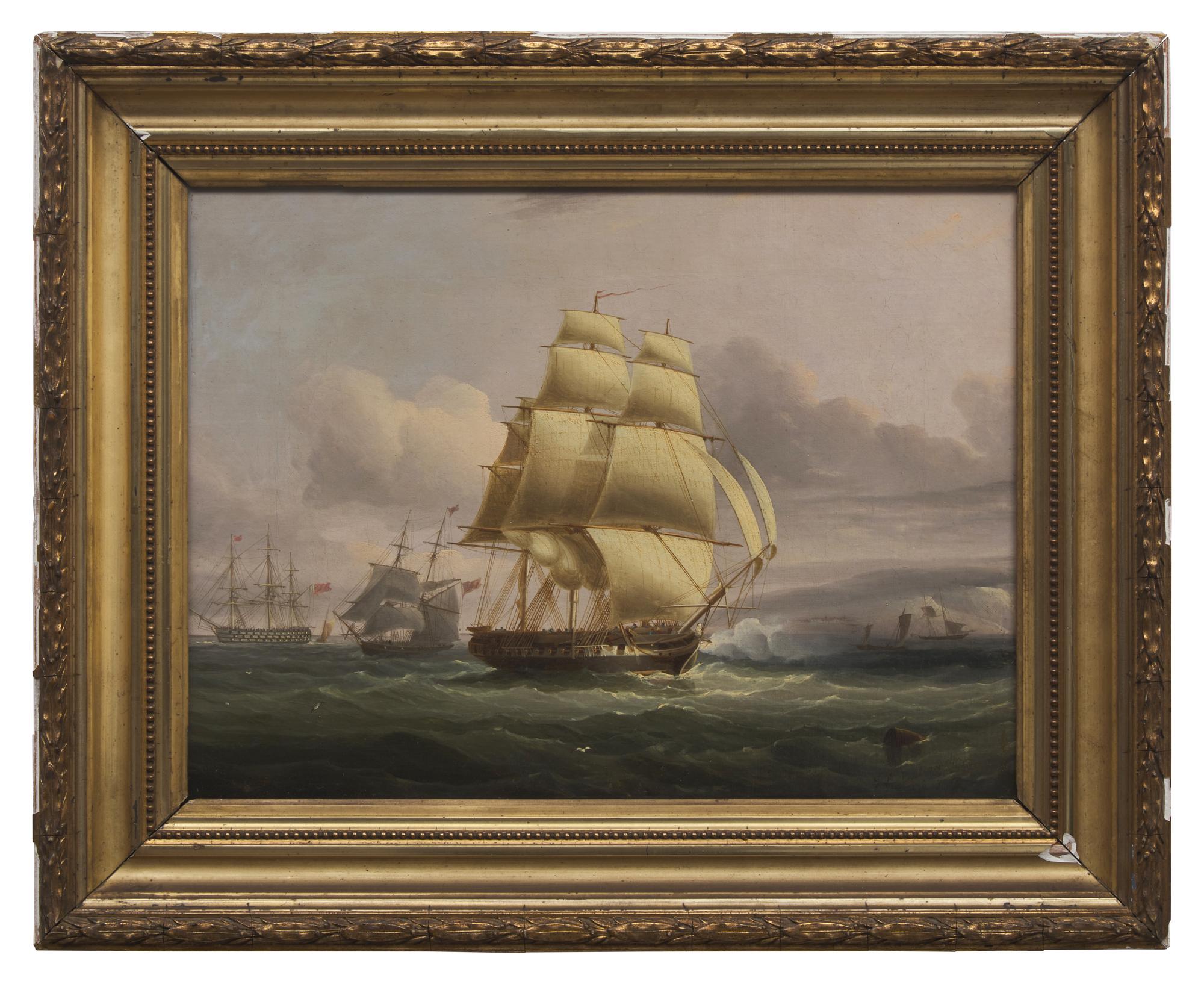Starboard View of a Brig Under Sail (Possibly The Needles)