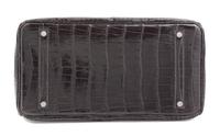 An Hermes Graphite Porosus Crocodile 35cm Birkin Handbag, 14" x 10" x 7".
