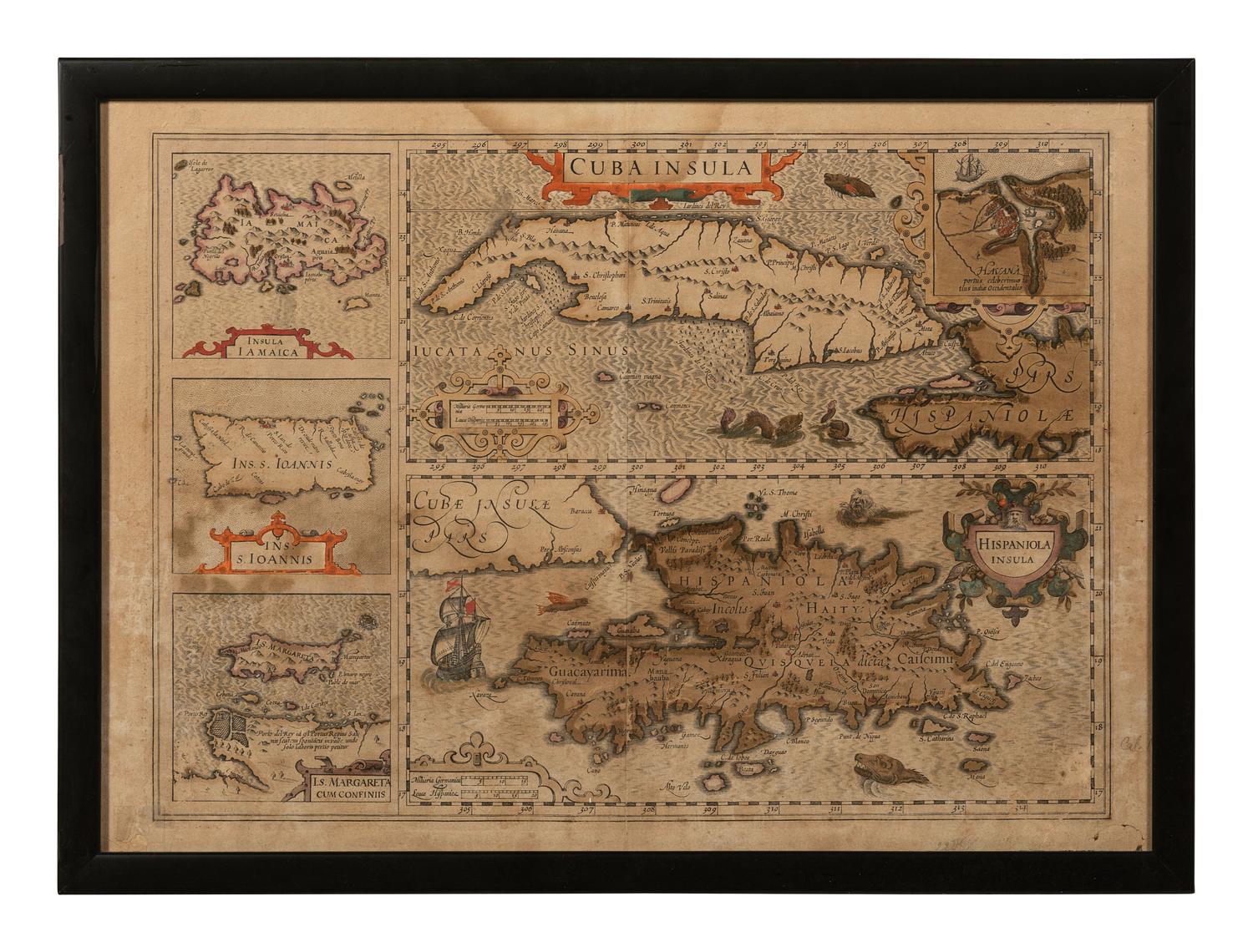 HONDIUS, Henricus (1597-1651). Cuba Insula . Amsterdam, ca 1606 or later.