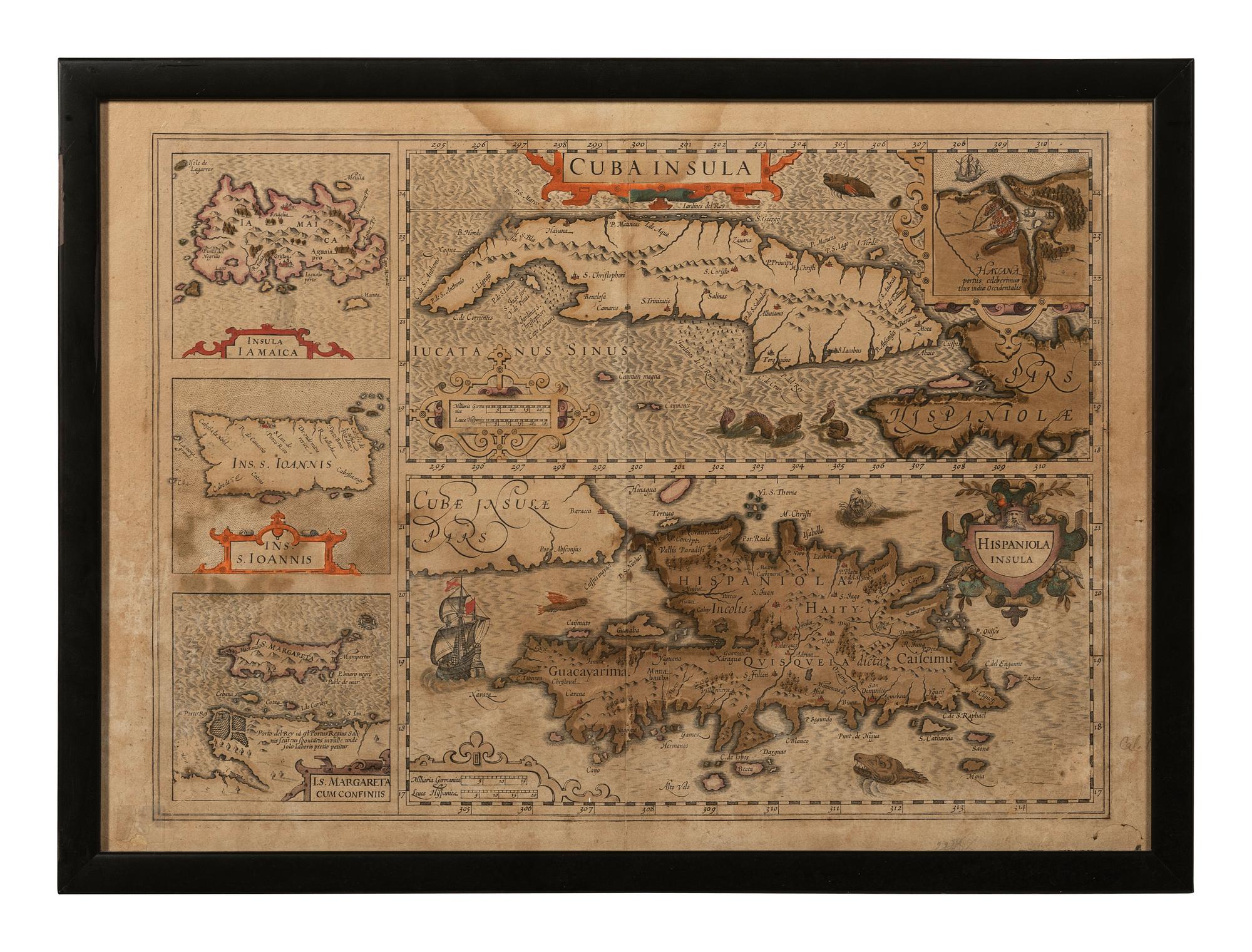 HONDIUS, Henricus (1597-1651). Cuba Insula . Amsterdam, ca 1606 or later.