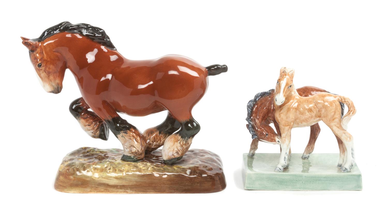 A Royal Worcester Porcelain Figural Group, Doris Lindner Width of first 10 inches. — 20TH CENTURY