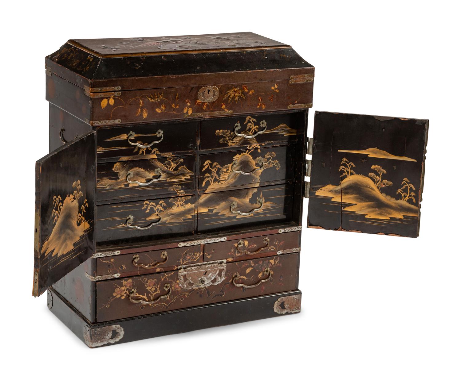 A Japanese Lacquered Table Cabinet