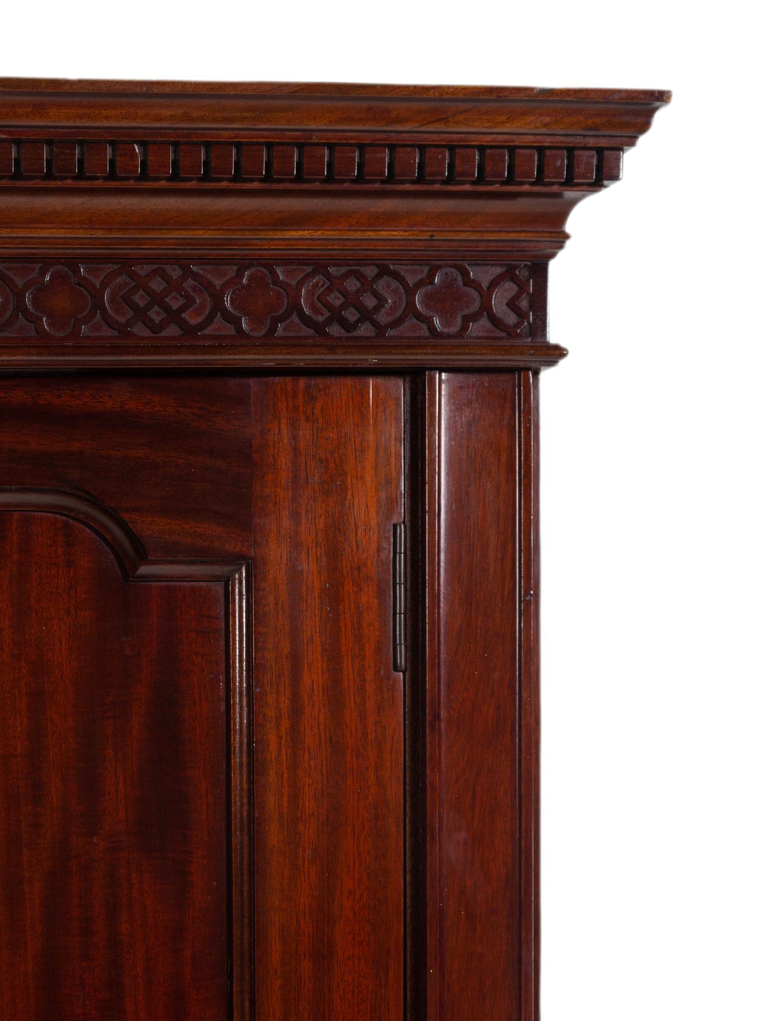 An Edwardian Mahogany Armoire in the Chippendale Taste