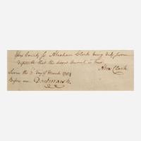 [Americana] [Declaration of Independence] Clark, Abraham, and John Hart Group of 2 Documents, signed