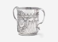 A Queen Anne Britannia Silver Caudle Cup