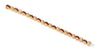An 18 Karat Yellow Gold, Ruby and Diamond Bracelet, Krypell, 38.40 dwts.