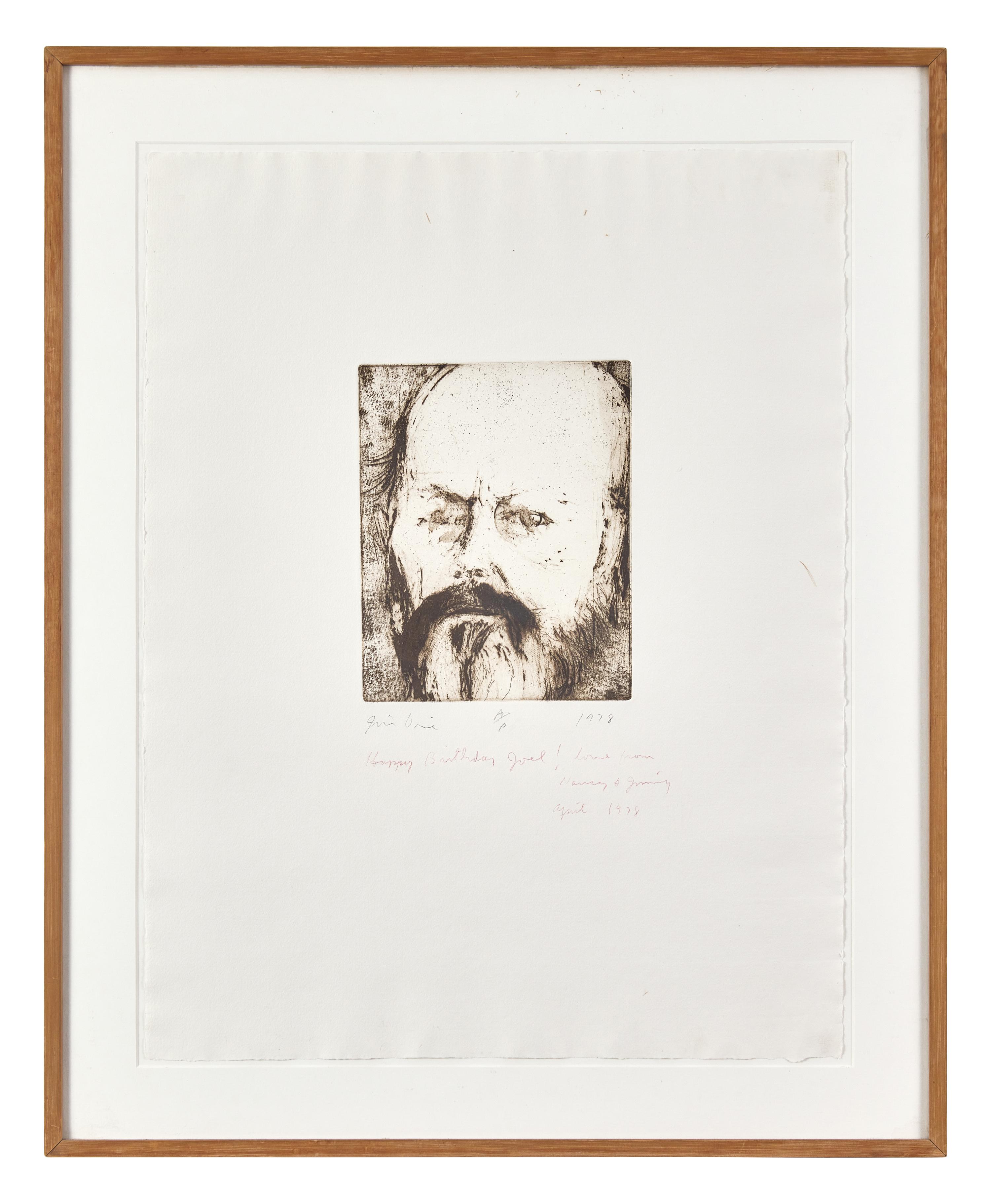 Jim Dine (American, b. 1935) — Self-Portrait without Glasses in Sepia, 1978