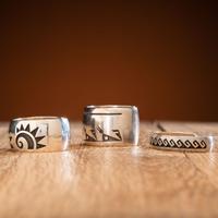 Bernard Dawahoya (Hopi, 1937-2010) Silver Overlay Cuff Bracelets