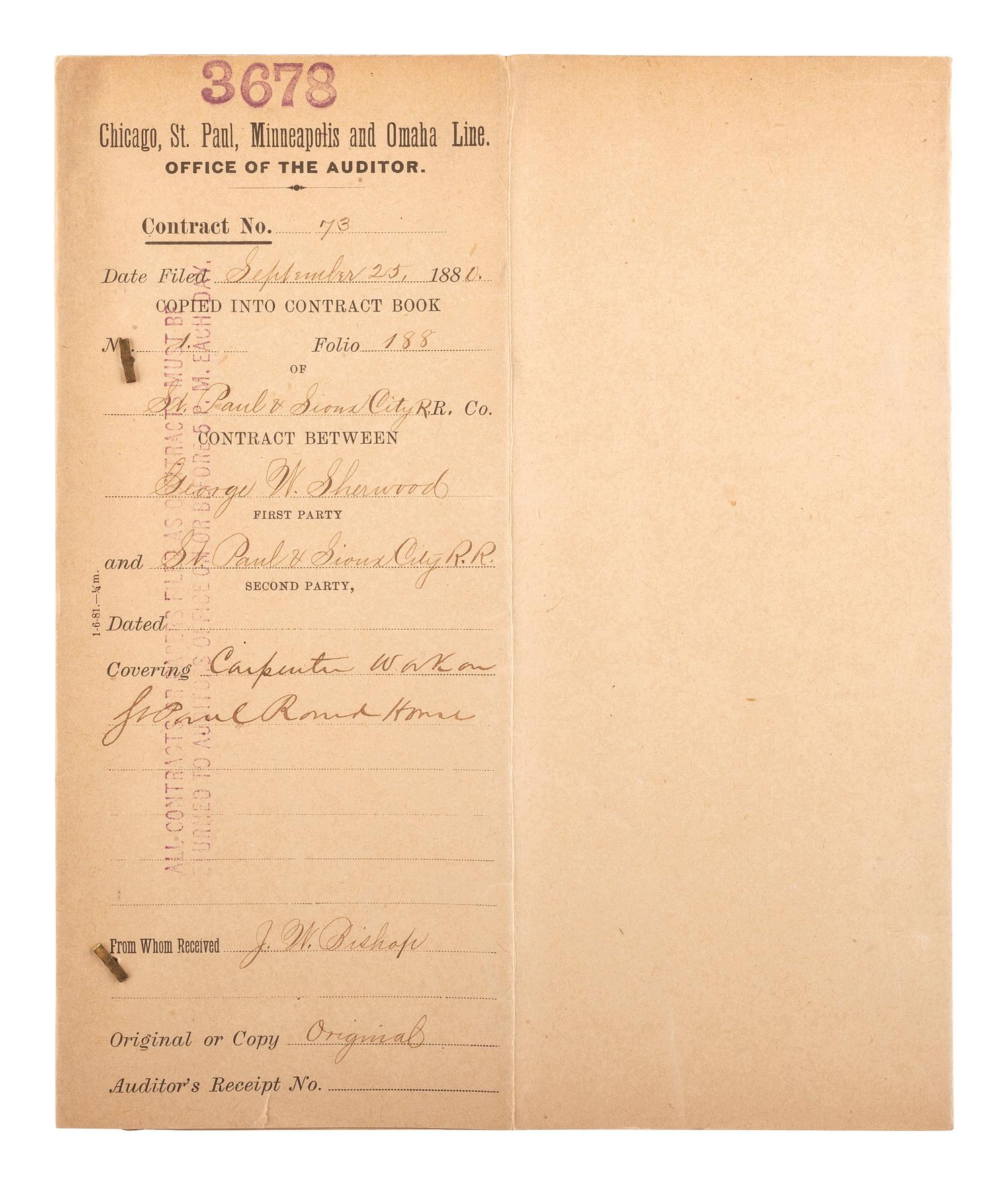 [CIVIL WAR]. Judson W. Bishop, 2nd Minnesota Infantry, Civil War archive incl. typed transcription of letters dating from 1861-1865 and related documents.