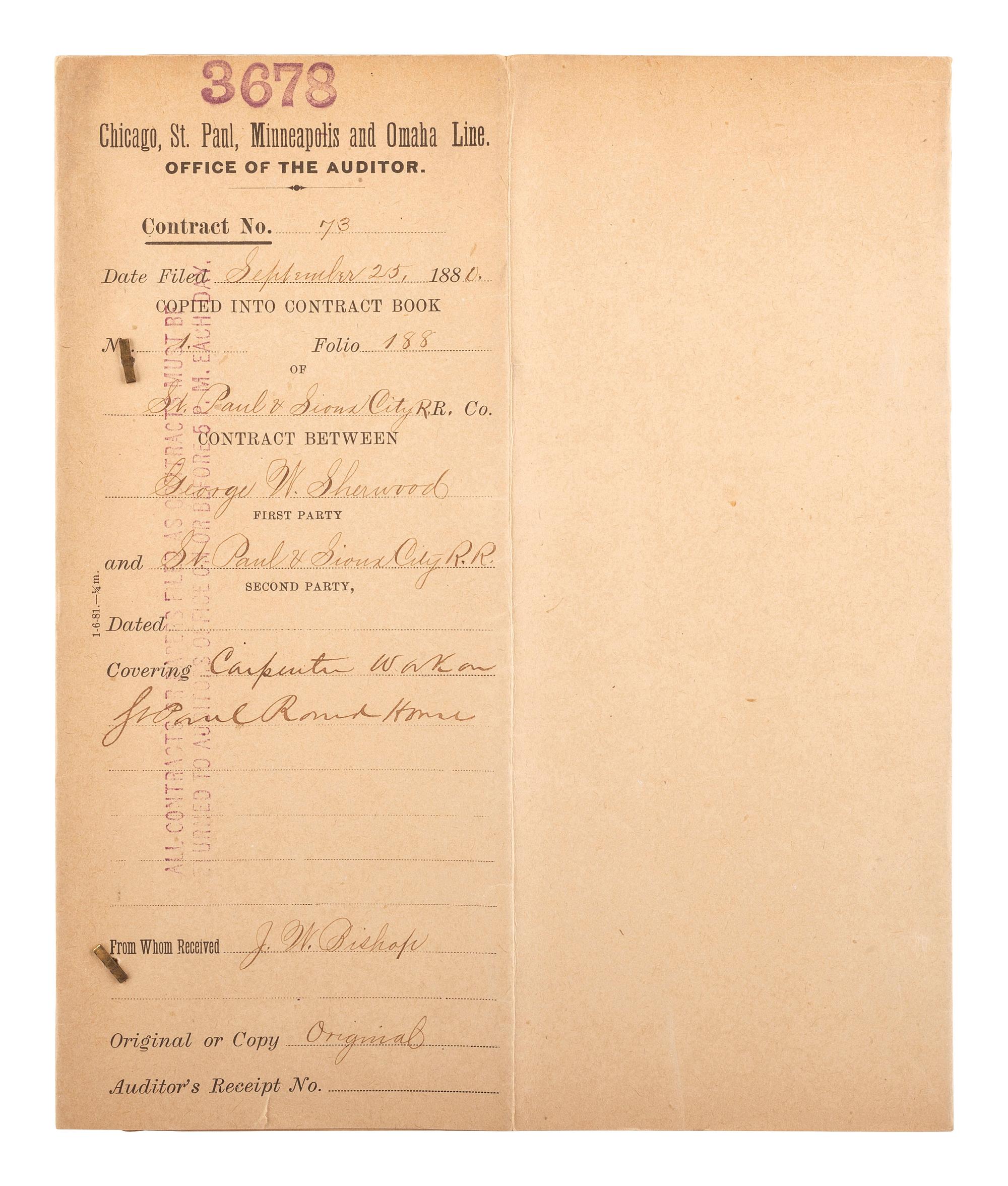 [CIVIL WAR]. Judson W. Bishop, 2nd Minnesota Infantry, Civil War archive incl. typed transcription of letters dating from 1861-1865 and related documents.
