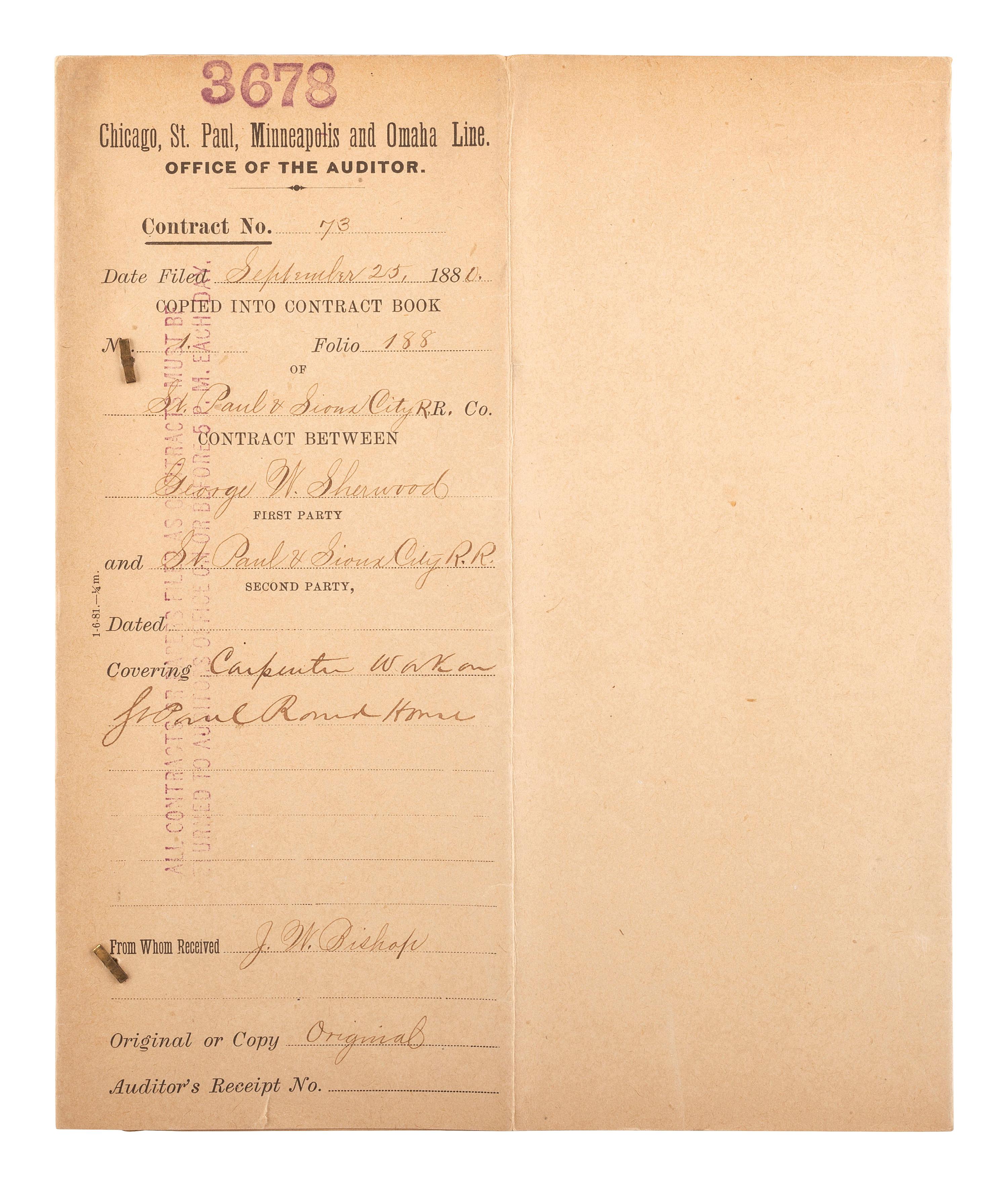 [CIVIL WAR]. Judson W. Bishop, 2nd Minnesota Infantry, Civil War archive incl. typed transcription of letters dating from 1861-1865 and related documents.