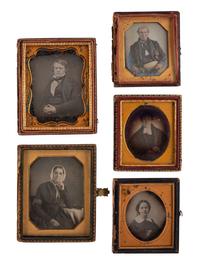 [EARLY PHOTOGRAPHY]. A group of 23 daguerreotype and tintype portraits of subjects with glasses, including: