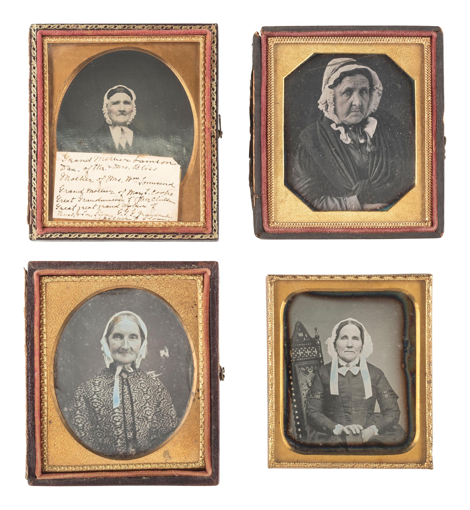 [EARLY PHOTOGRAPHY]. 29 sixth plate daguerreotypes of aged women.