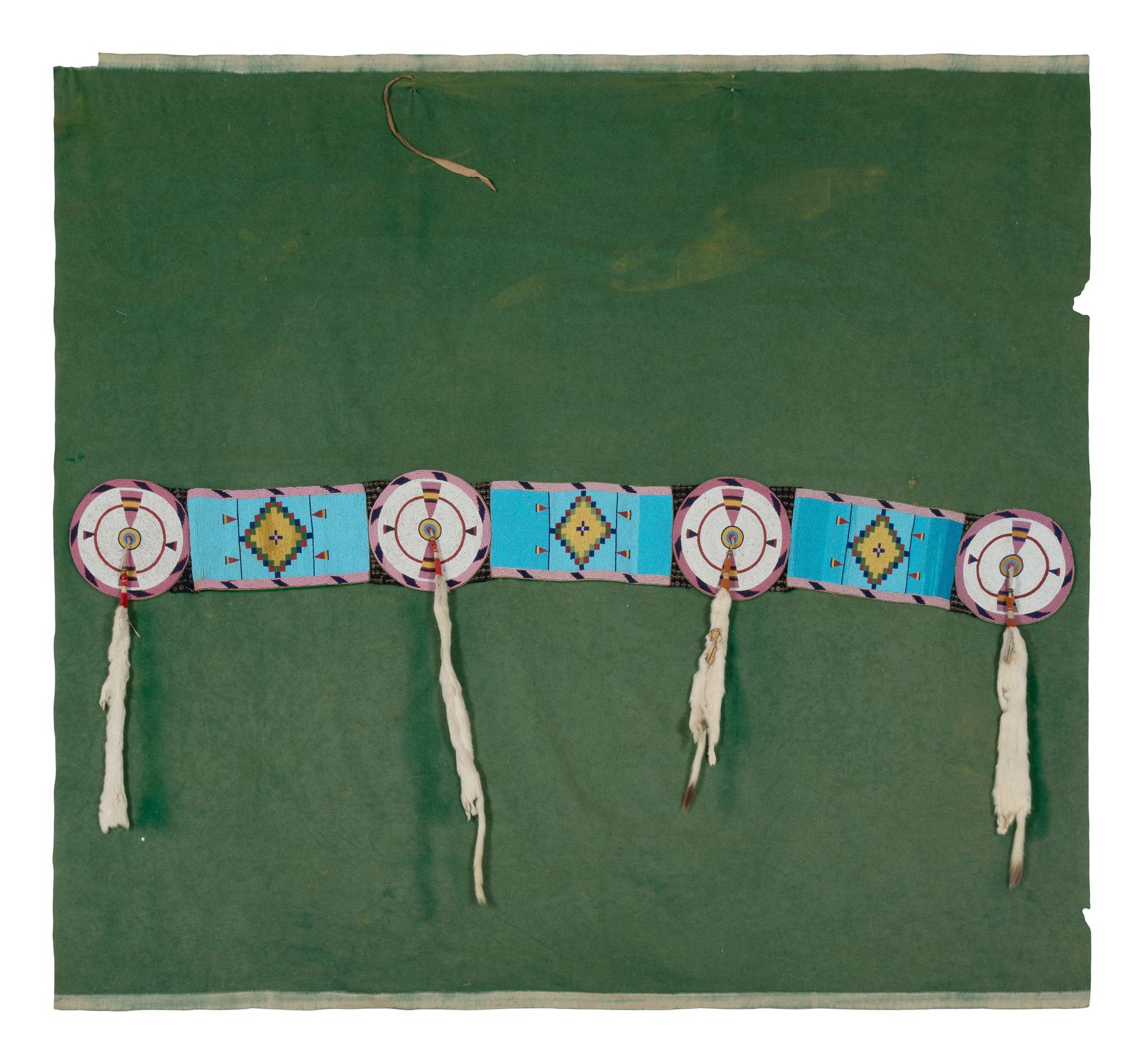 Nez Perce Beaded Blanket Strip, on Trade Blanket