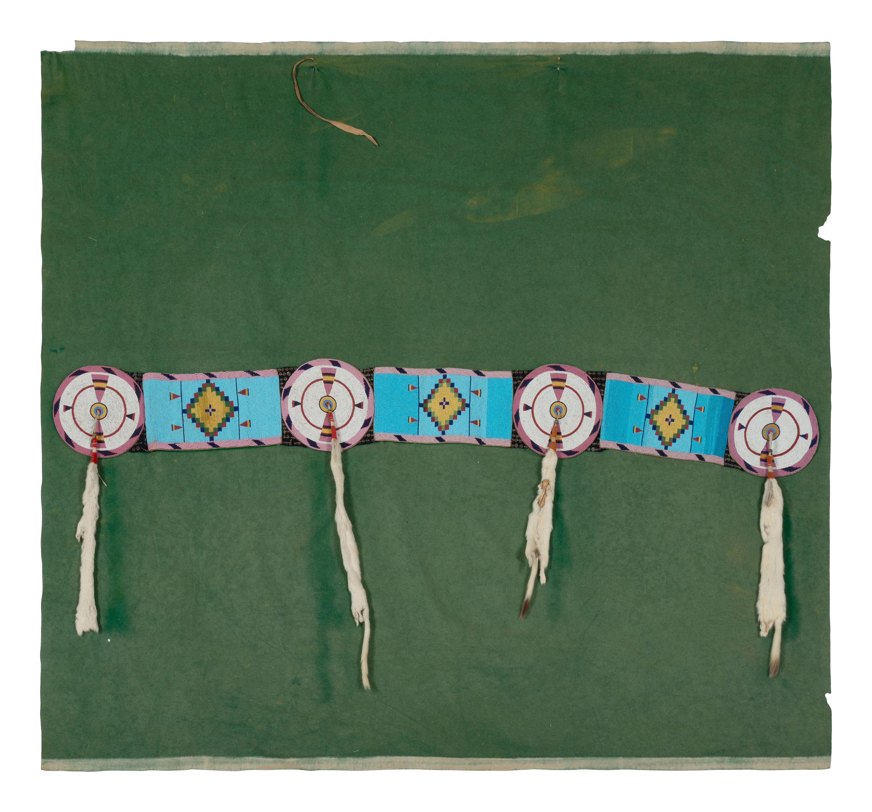 Nez Perce Beaded Blanket Strip, on Trade Blanket