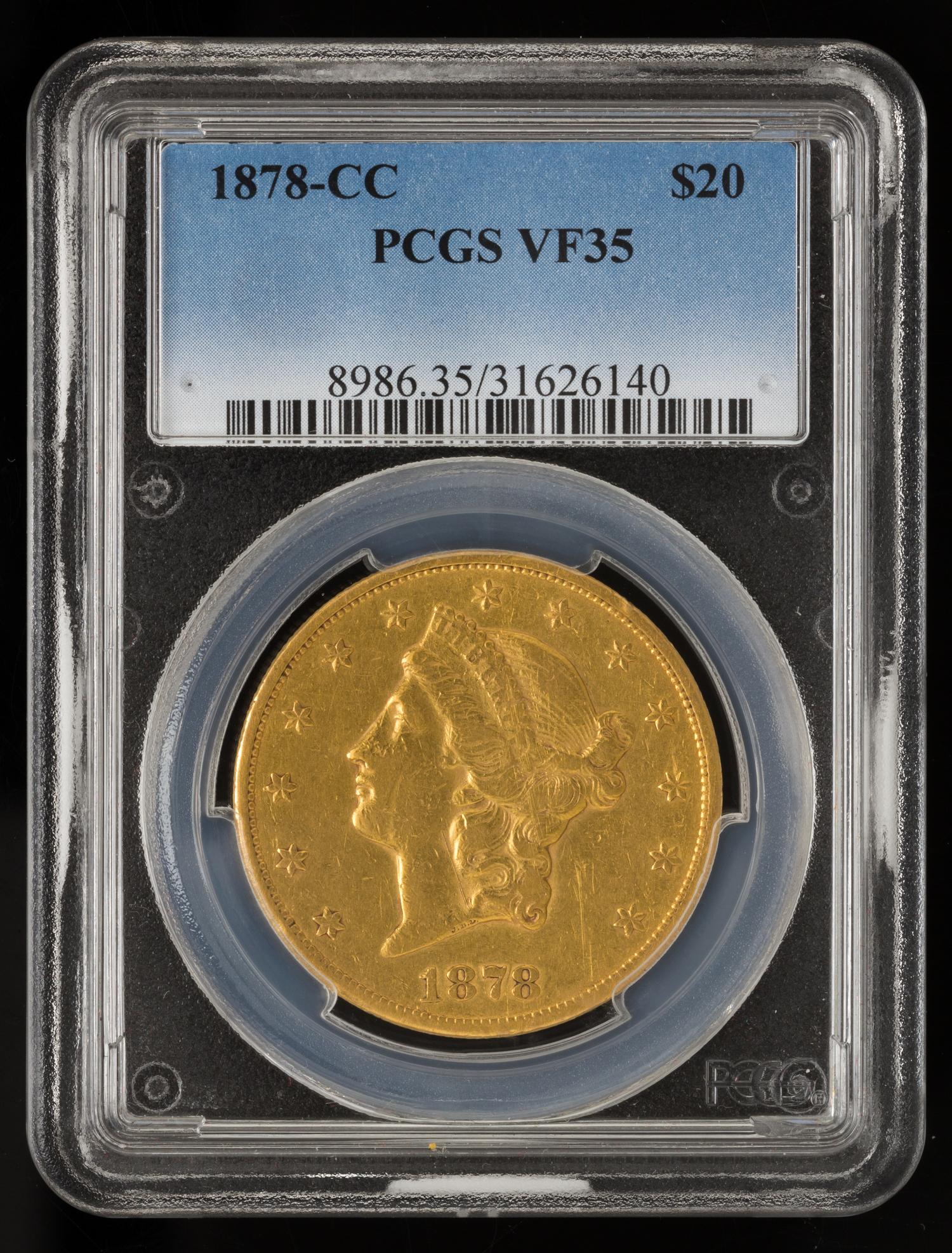 A United States 1878-CC Liberty Head $20 Gold Coin