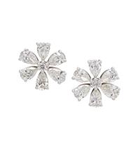 DIAMOND FLOWER EARCLIPS
