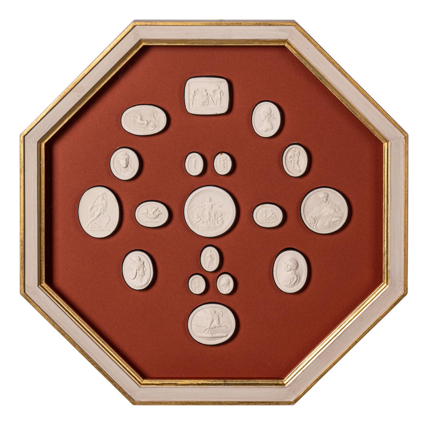 Four Framed Groups of Grand Tour Plaster Intaglios