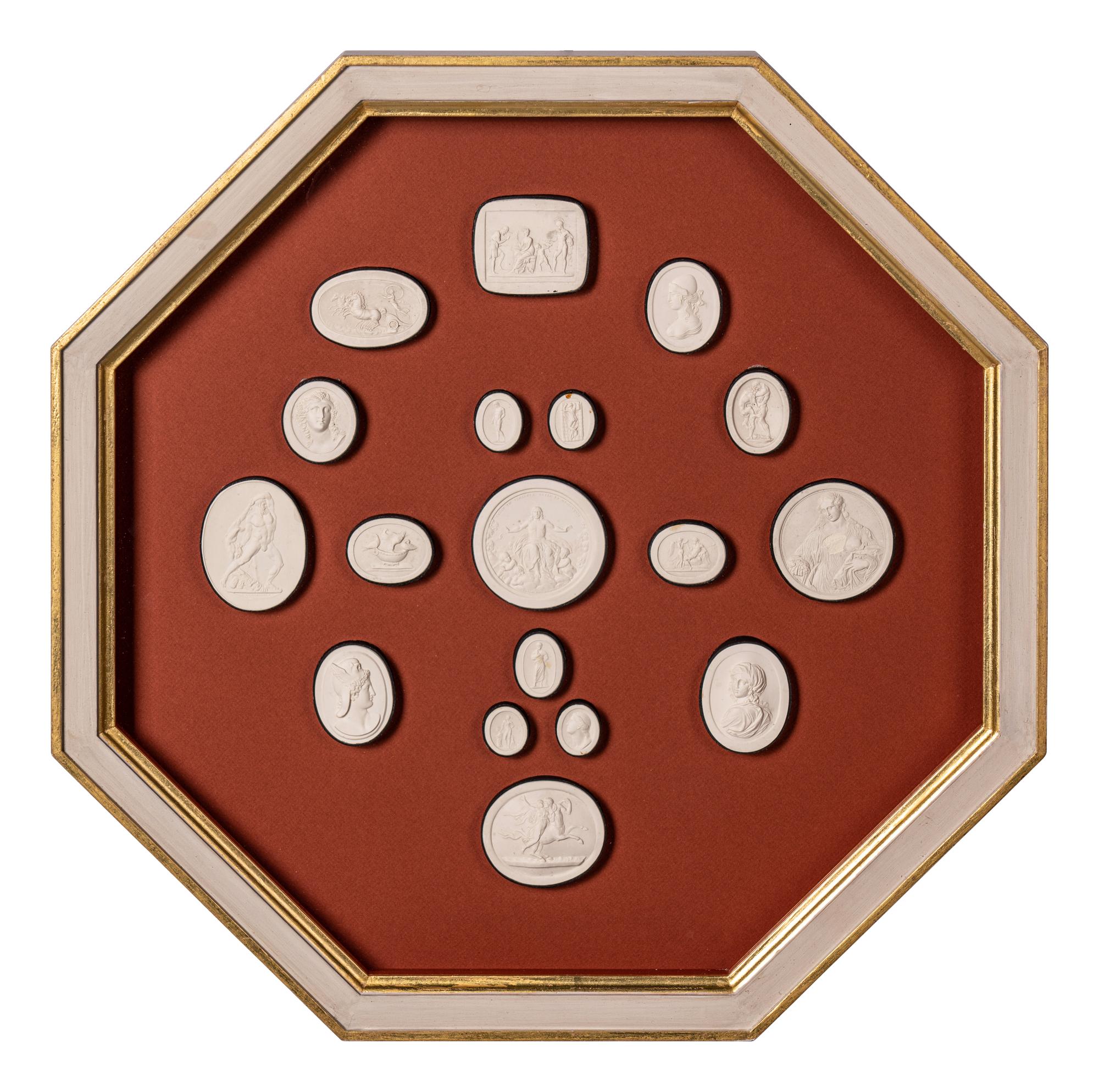 Four Framed Groups of Grand Tour Plaster Intaglios