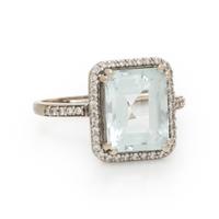 Birks, Aquamarine and Diamond Ring